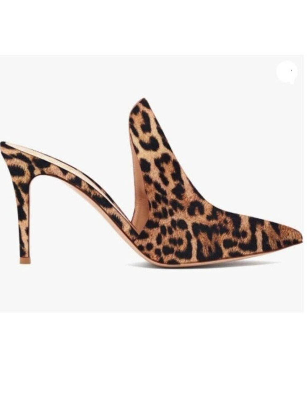 FOWT  Leopard Print Side V Cut Backless Mules for Women Closed Toe Leopard Shoes